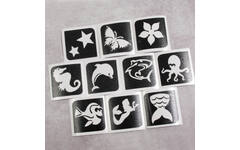 Schmink glittertattoo groepspakket 110 stuks