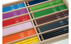 Kleurpotloden edu³ Junior 7,6 mm assorti, 144 stuks in houten kist