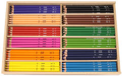 Kleurpotloden edu³ Junior 7,6 mm assorti, 144 stuks in houten kist