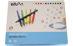 Kleurpotloden edu³ Jumbo 9,6 mm assorti, 144 stuks in houten kist