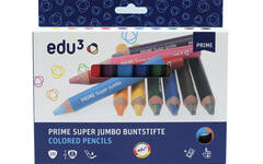 Kleurpotloden edu³ Super Jumbo 15 mm driekantig assorti, 10 stuks
