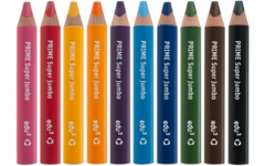 Kleurpotloden edu³ Super Jumbo 15 mm driekantig assorti, 10 stuks