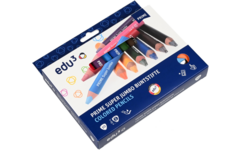 Kleurpotloden edu³ Super Jumbo 15 mm driekantig assorti, 10 stuks