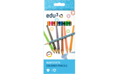 Kleurpotloden edu³ 7,15 mm driekantig assorti, 12 stuks
