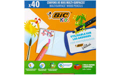 Kleurpotloden BIC Multi surface 3-in-1 assorti, 40 stuks incl. slijpers