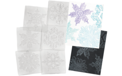 Patroonplaten sneeuwvlokken 17 x 17 cm, 6 stuks