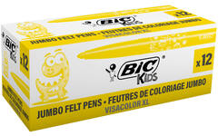 Viltstiften BIC kids visacolor XL Ecolutions geel, 12 stuks