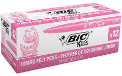 Viltstiften BIC kids visacolor XL Ecolutions roze, 12 stuks