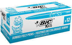 Viltstiften BIC kids visacolor XL Ecolutions hemelsblauw, 12 stuks