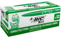 Viltstiften BIC kids visacolor XL Ecolutions groen, 12 stuks