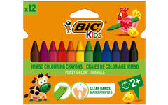 Kleurkrijt BIC Plastidecor triangle assorti, 12 stuks