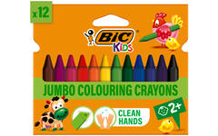 Kleurkrijt BIC Plastidecor triangle assorti, 12 stuks