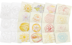 Patroonplaten bloemen 11 x 17 cm, 16 stuks