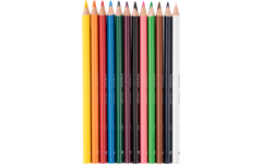 Kleurpotloden Bruynzeel driekantig assorti, 12 stuks