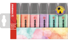 Markeerstift STABILO BOSS Original Pastel etui 6 stuks