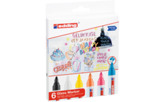 Glasbord marker edding e-95 assorti basis, 6 stuks