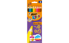 Kleurpotloden BIC Super Soft assorti , 8 stuks