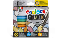 Viltstiften Carioca Metallic Maxi assorti, 6 stuks