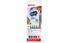 Brushpen metallic assorti, 6 stuks