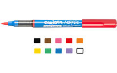 Acrylstiften Carioca assorti brush punt, 10 stuks