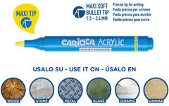 Acrylstiften Carioca  assorti maxi punt, 12 stuks