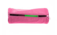 Schooletui rond 21 x 8,5 cm, roze