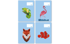Tekenschriften blanco, geo dieren, 16,5 x 21 cm, 120 gr (25 stuks)