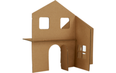 Poppenhuis gestanst, 12 stuks
