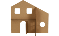 Poppenhuis gestanst, 12 stuks