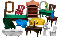 Poppenhuismeubels om te versieren, 20 sets