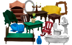 Poppenhuismeubels om te versieren, 20 sets