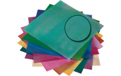Knutselpapier iriscerend, 50 vel 14 x 14 cm in 10 kleuren, 75 grs.