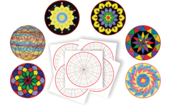 Mandala vellen 28 x 28 cm, 36 stuks
