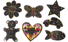 Scratch Designs diverse designs +/- 16 x 18 cm, 98 stuks