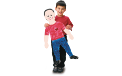 Kartonnen figuur kind 46 x 89 cm, 24 stuks