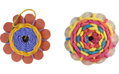Vlechtbloemen met borduurnaald 11,5 cm, 16 stuks