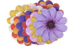 Vlechtbloemen met borduurnaald 11,5 cm, 16 stuks