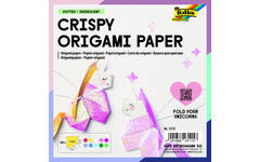 Knutselpapier iriscerend, 50 vel 14 x 14 cm in 10 kleuren, 75 grs.