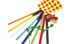 Vlechtstroken 50 x 1 cm 60 grs 12-kleuren 480 stroken