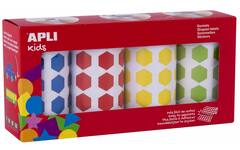 Plakfiguren zelfklevend assorti 20 mm hexagon, 4 rol