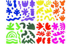 Plakfiguren assorti Matisse stijl, 148 stuks