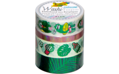 Washi-Tape set van 4,  iriserend groen
