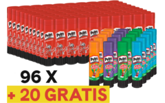 Plakstift Pritt 43 gram 96. st + 20 st. Pritt Color 10 gram