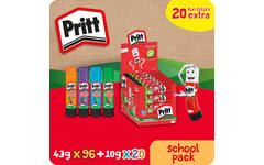 Plakstift Pritt 43 gram 96. st + 20 st. Pritt Color 10 gram