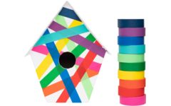 Washi Tape regenboog kleuren assorti 15 mm x 5 mtr, 10 stuks