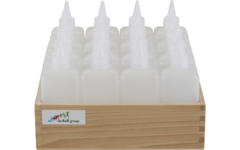 Lijmflacon 250 ml leeg transparante dop, 16 stuks in kist