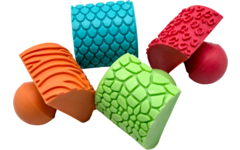 Stempels soft grip natuur patronen, 4 stuks