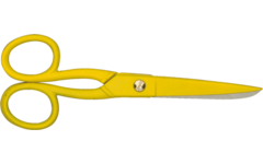 Schaar 13 cm rvs geel