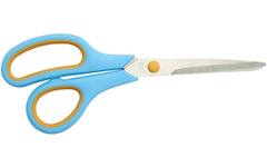 Schaar 21 cm soft-grip links- en rechtshandig blauw