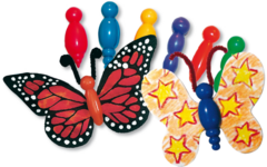 Vlinderlijfjes kunststof 2 x 5 cm 75 stuks assorti kleuren